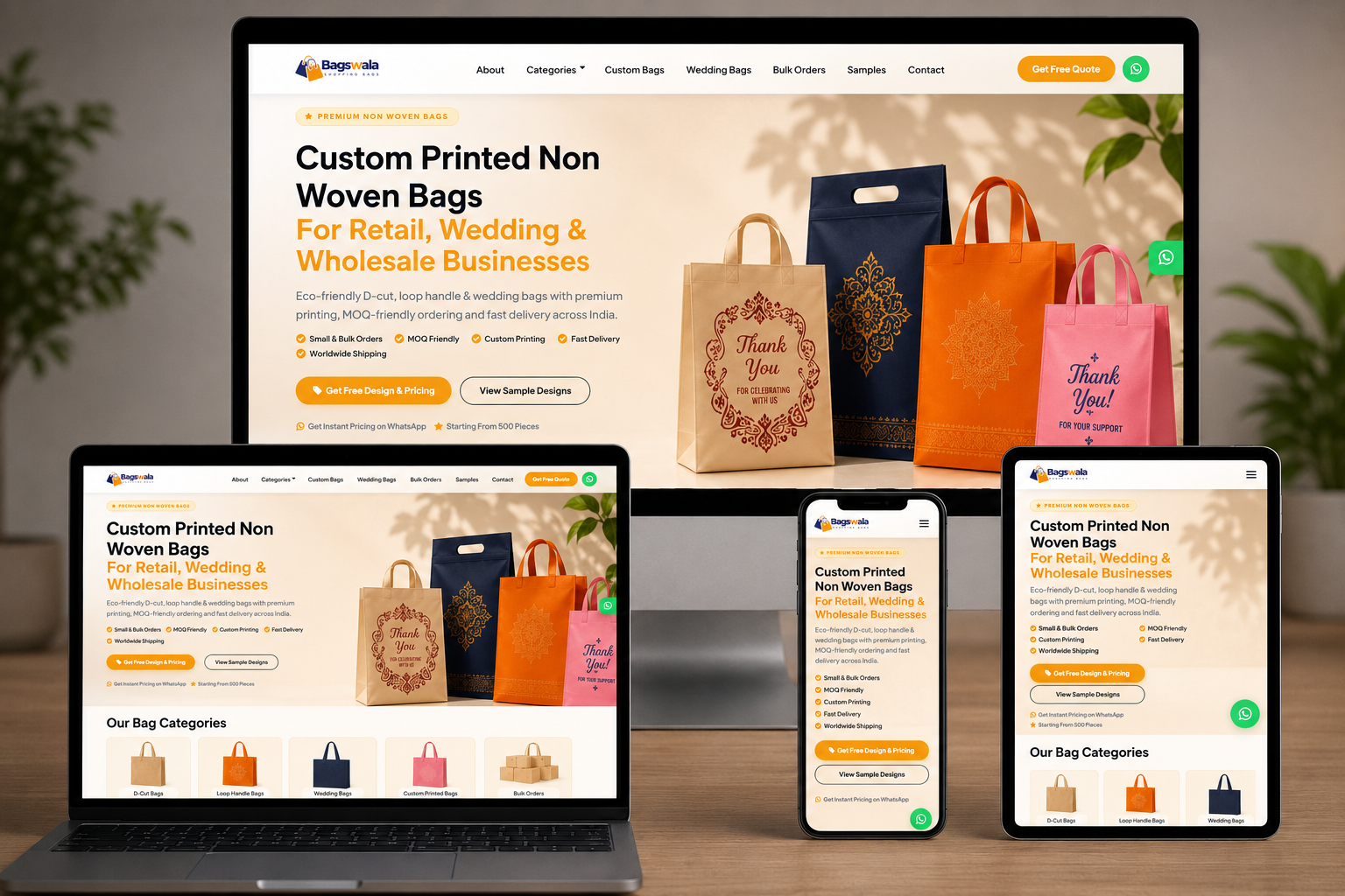 Bagswala – Custom Printed Non-Woven Bags Manufacturing Website