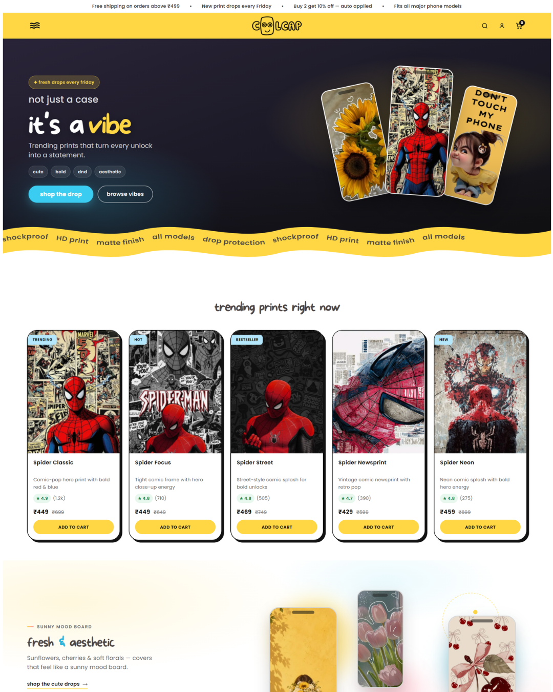 CoolCap - mobile case printable images ecommerce website