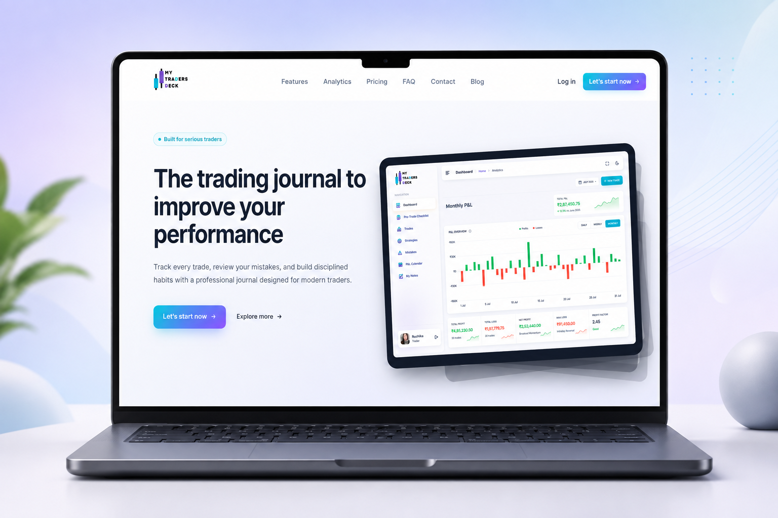 My Traders Deck – Trading Journal & Performance Analytics Platform